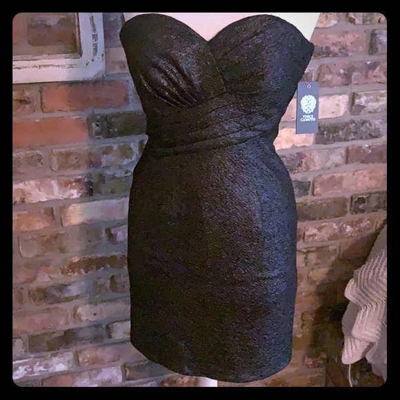 vince camuto strapless dress